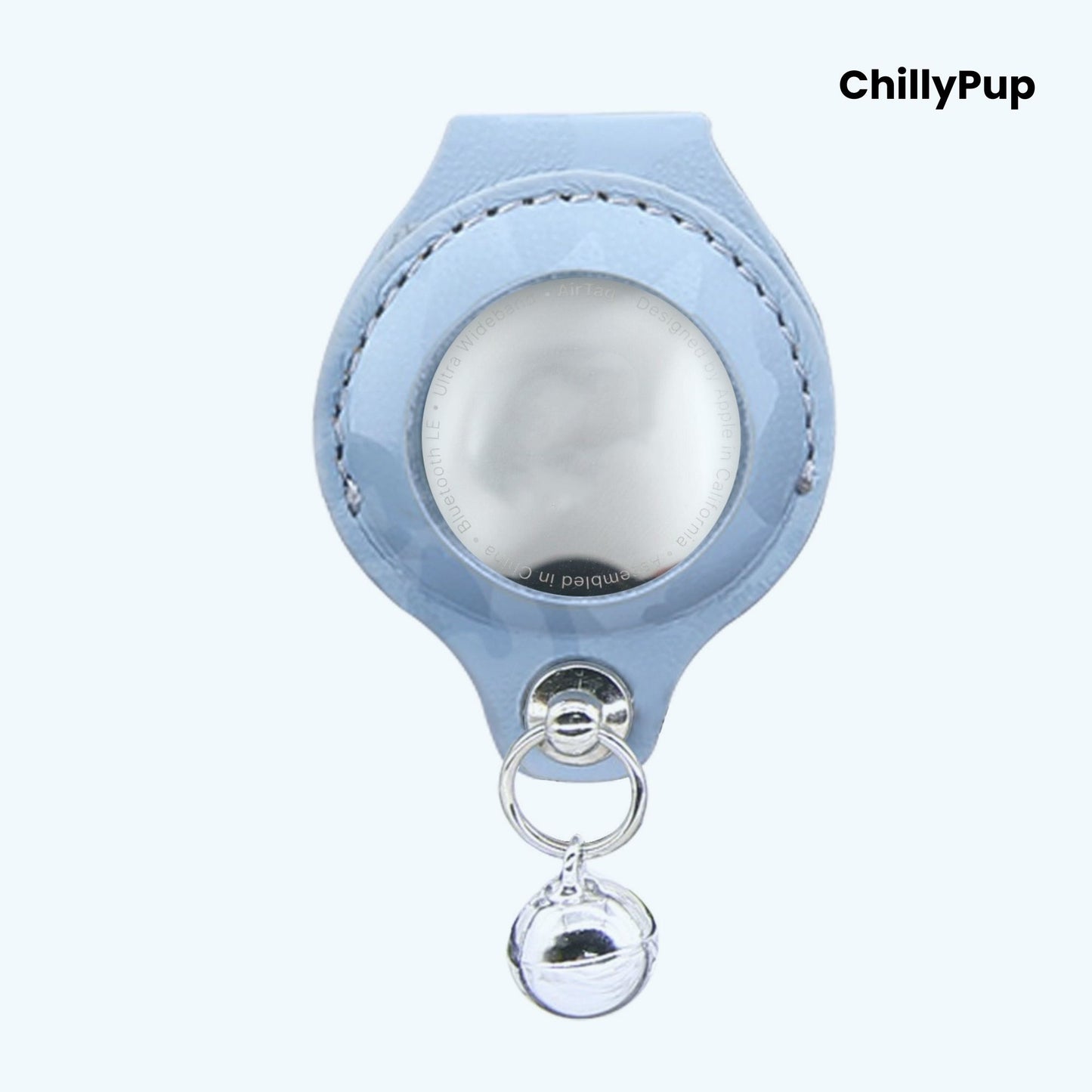 Leather AirTag Dog Collar Holder with Bell – Secure, Stylish & Durable