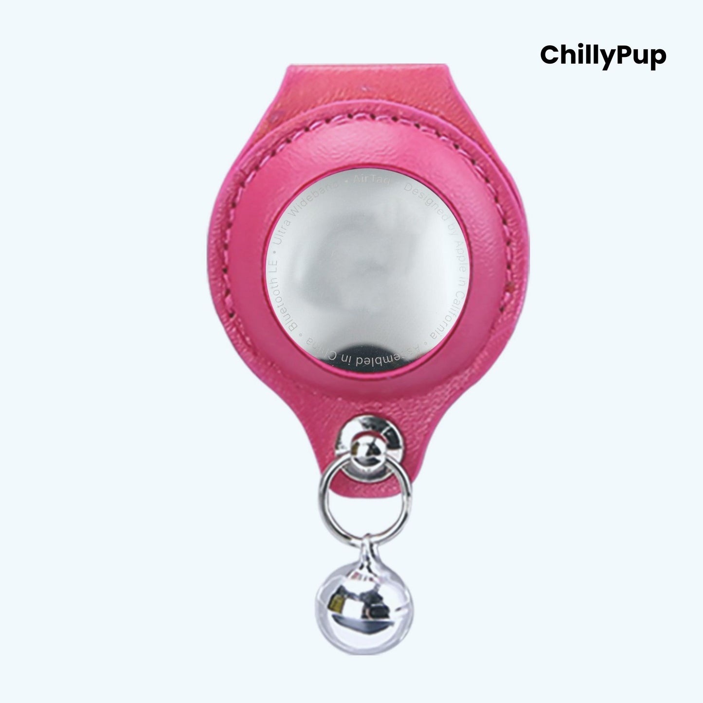 Leather AirTag Dog Collar Holder with Bell – Secure, Stylish & Durable