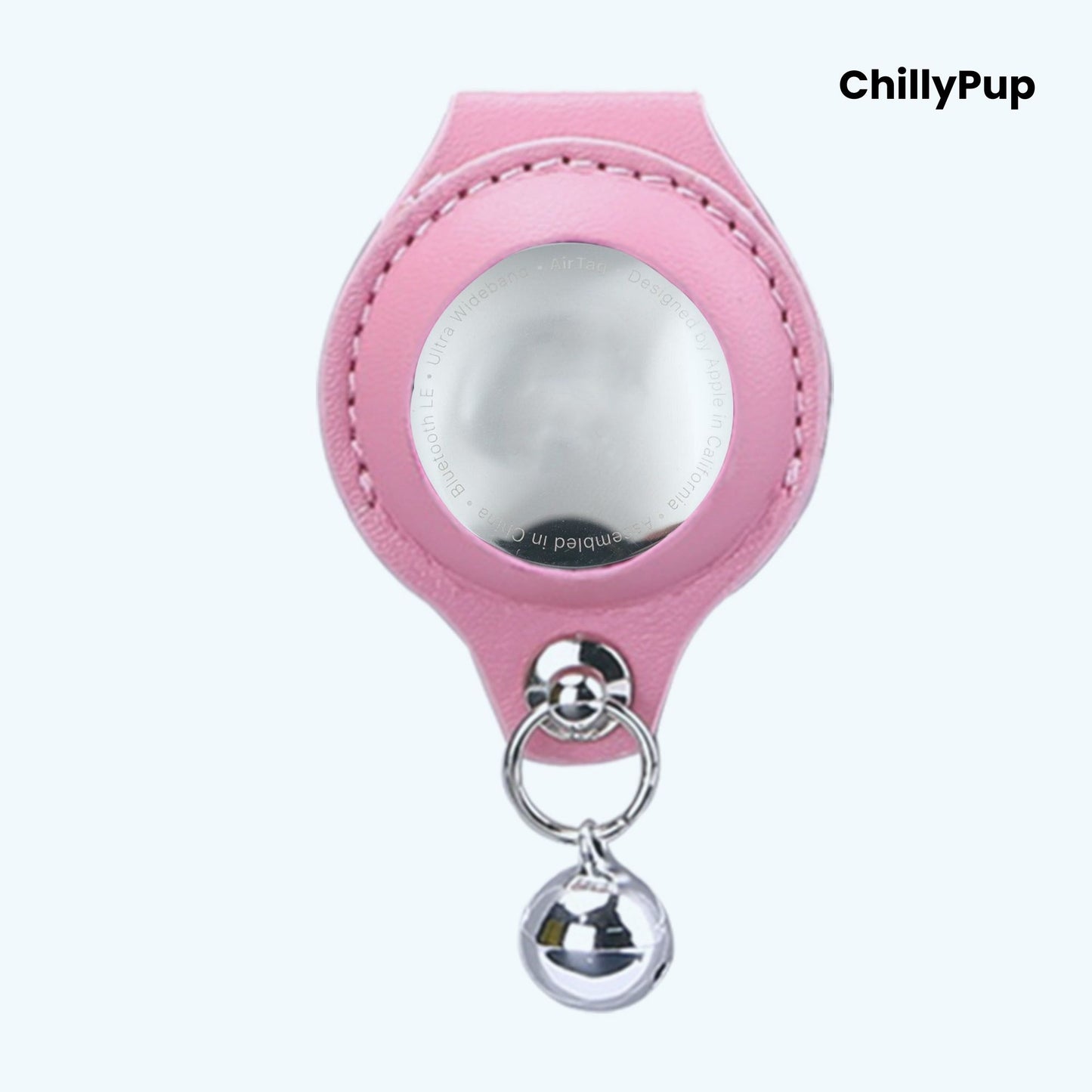 Leather AirTag Dog Collar Holder with Bell – Secure, Stylish & Durable