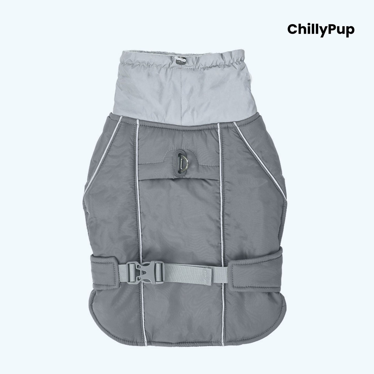 All-Weather Adventure Dog Coat on a white background with ChillyPup branding