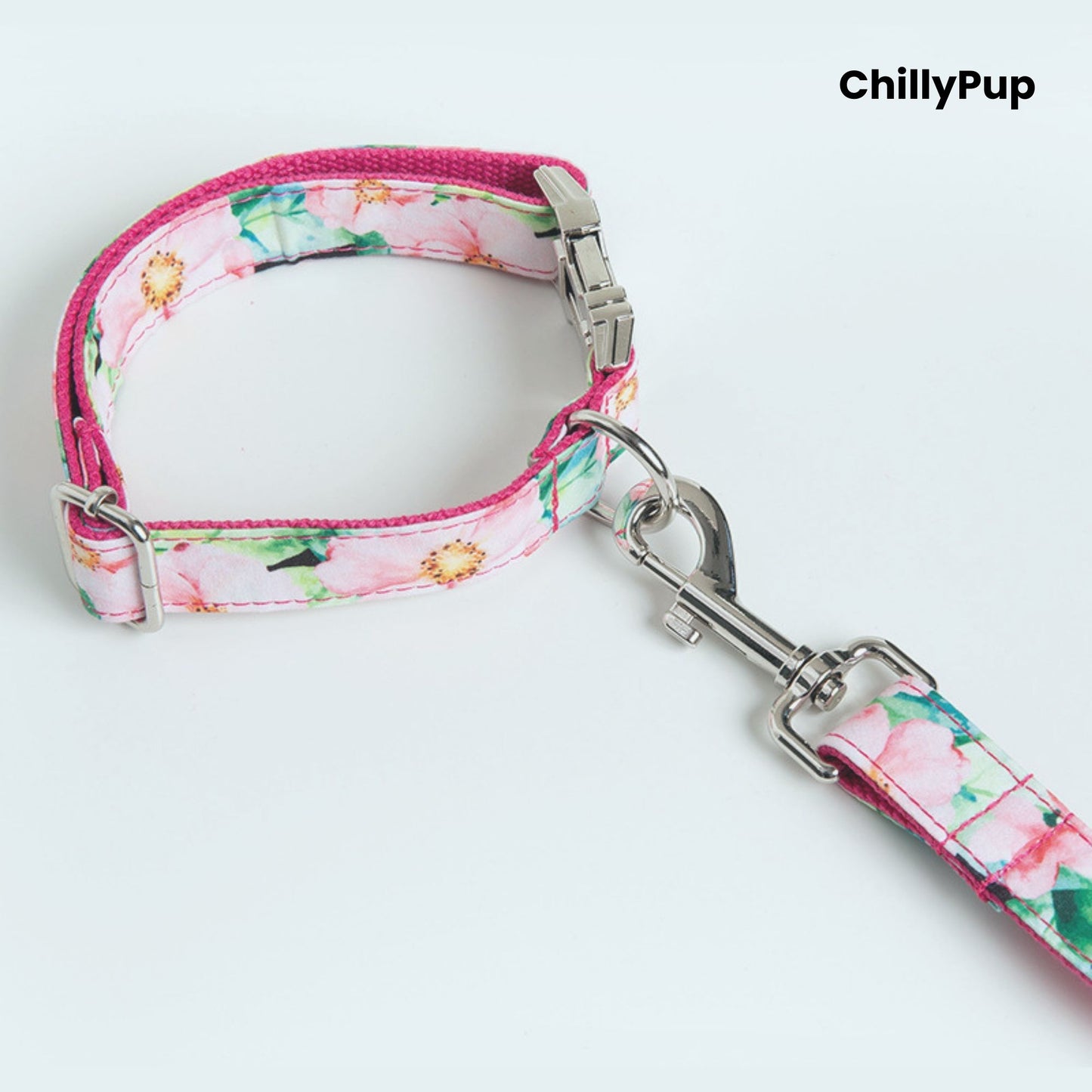 Blossom Pink Floral Dog Collar & Lead Set