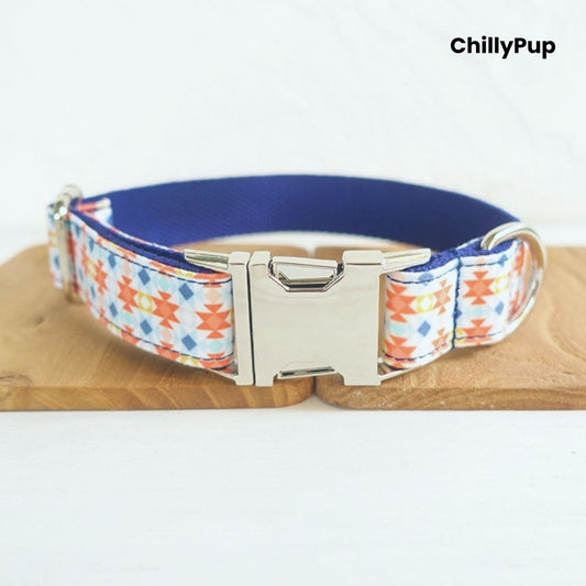Geo Chic Dog Collar, Lead & Bow Tie Set
