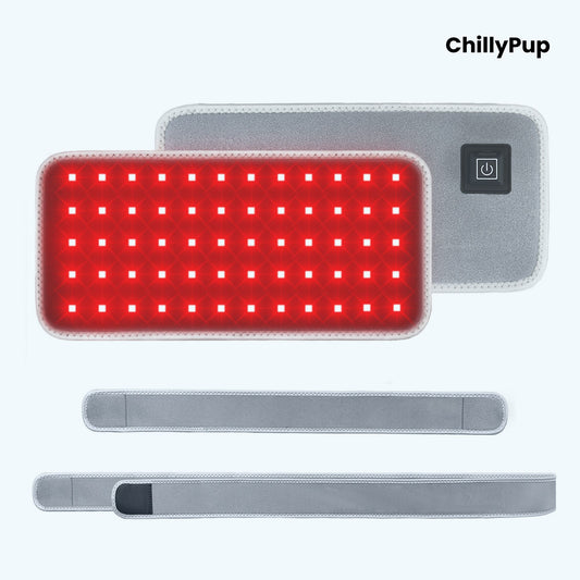 Red LED light panel with 'ChillyPup' branding on a white background