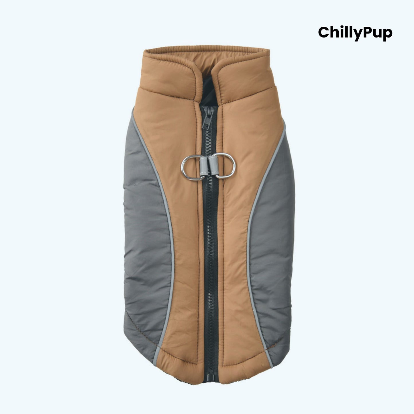 ActiveFit Colour-Block Dog Coat with Harness Clip with ChillyPup branding