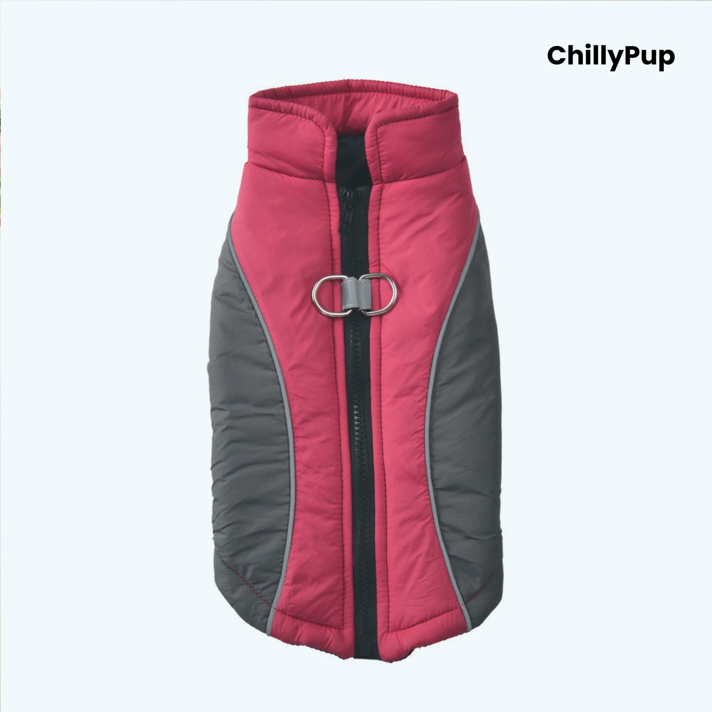 ActiveFit Colour-Block Dog Coat with Harness Clip with ChillyPup branding