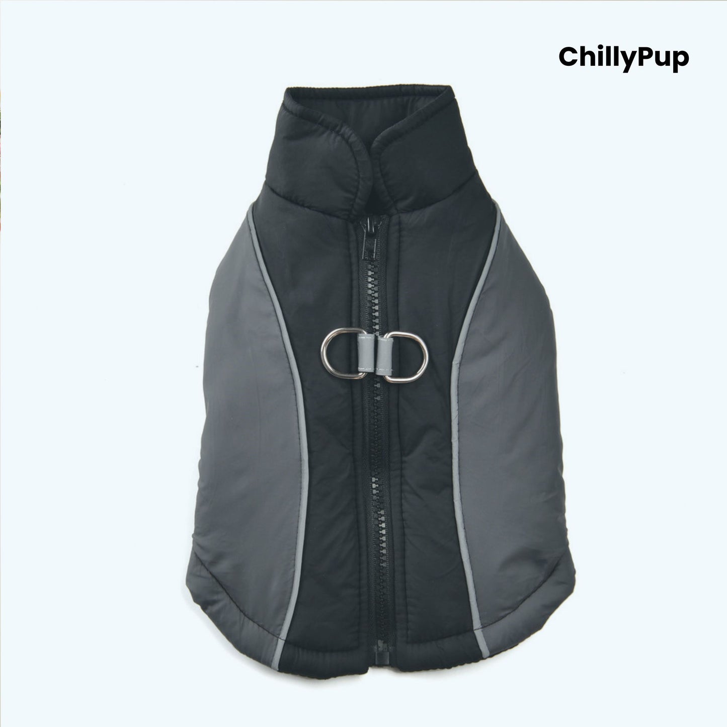 ActiveFit Colour-Block Dog Coat with Harness Clip with ChillyPup branding