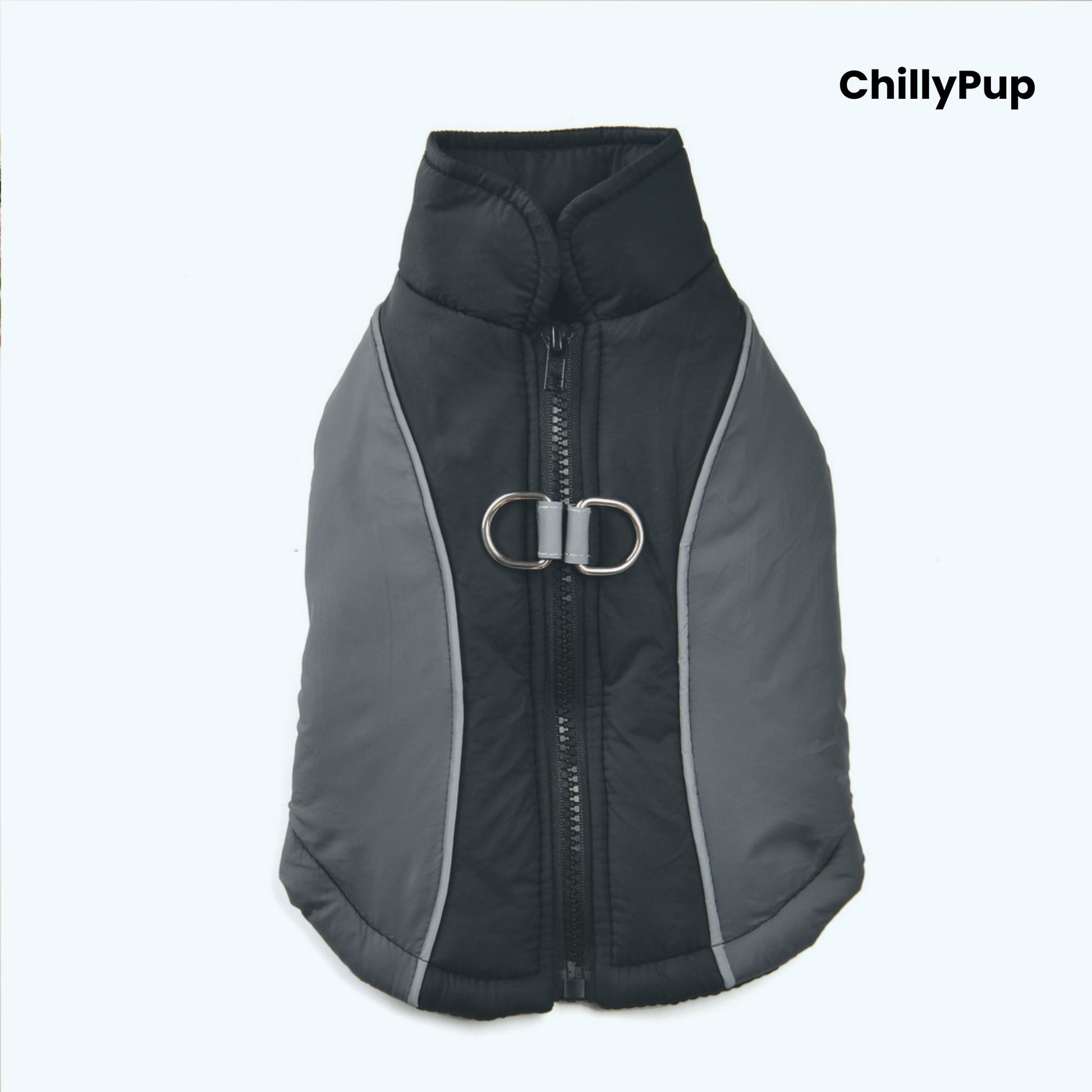 ActiveFit Colour-Block Dog Coat with Harness Clip with ChillyPup branding