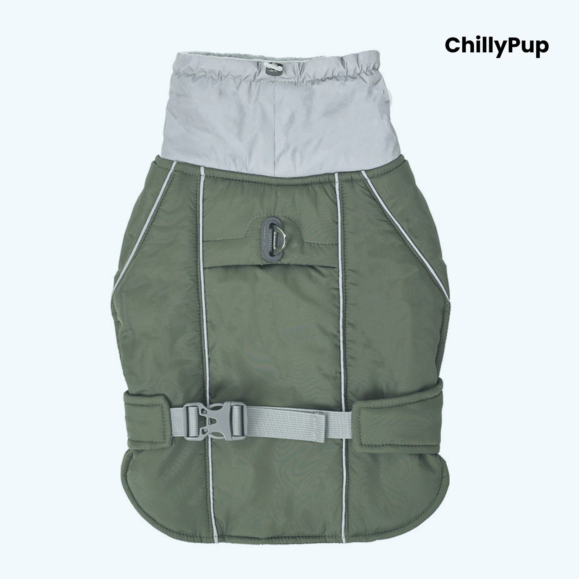 All-Weather Adventure Dog Coat on a white background with ChillyPup branding