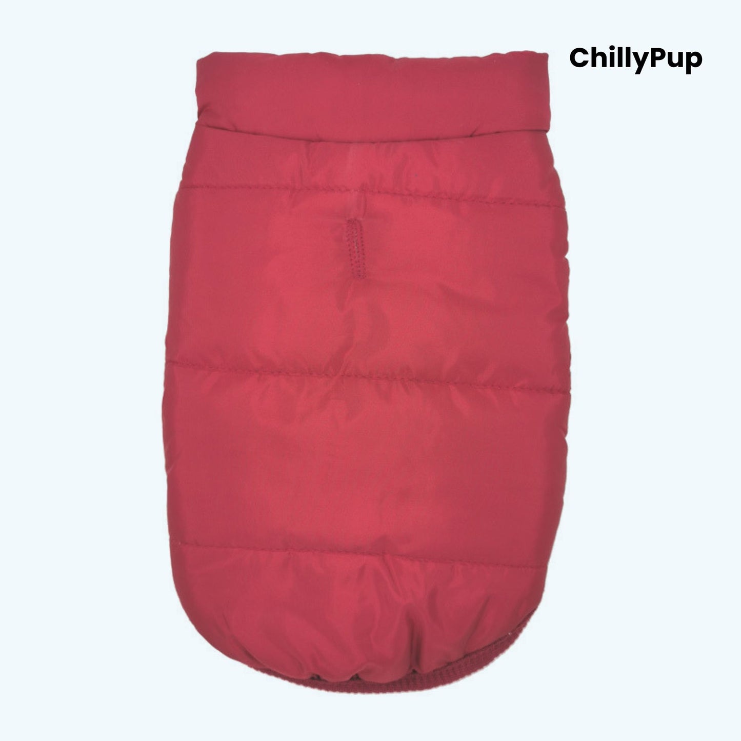 Rose dog coat with 'ChillyPup' branding on a white background