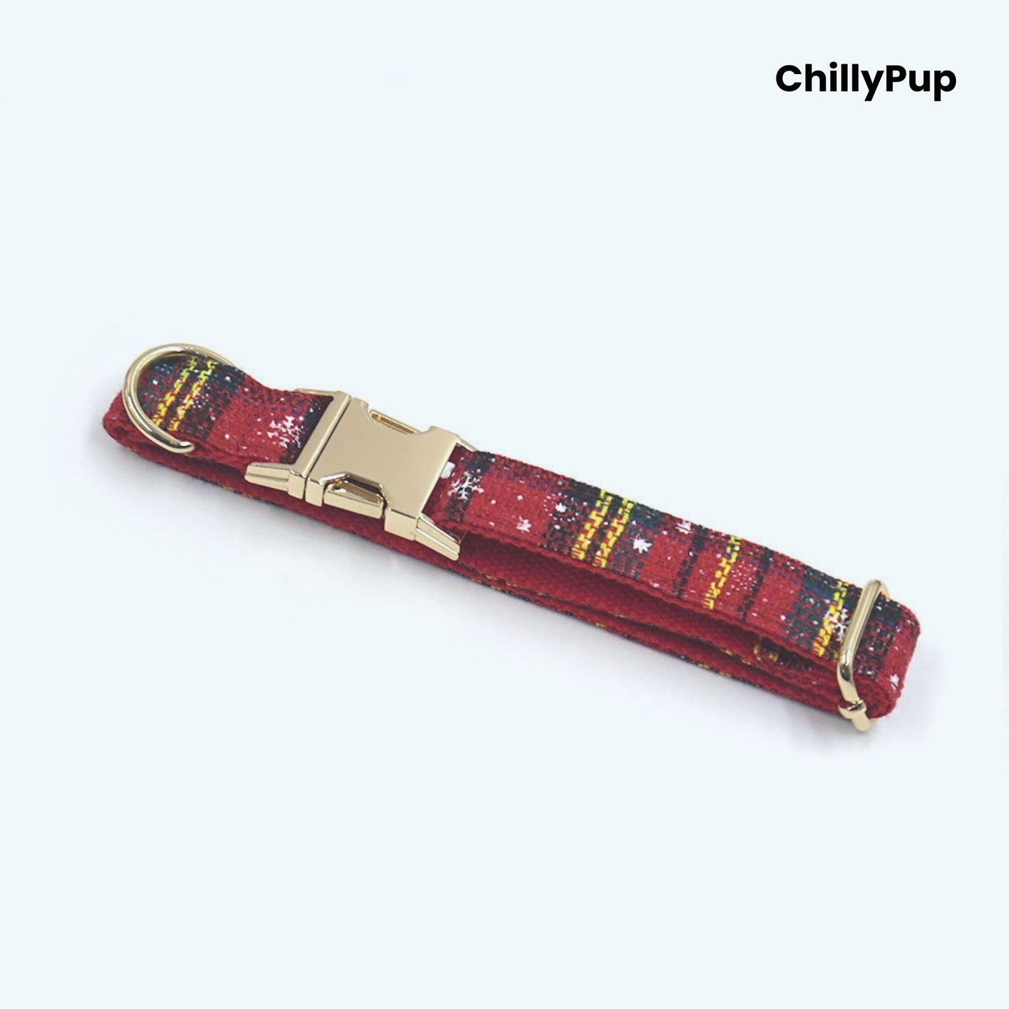 Festive dog harness and Lead set with 'ChillyPup' branding on a white background
