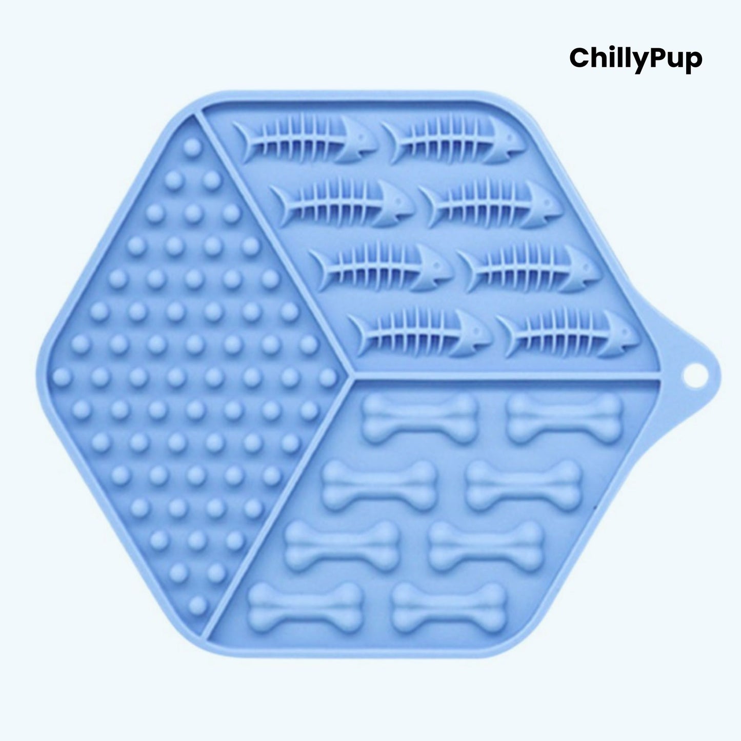 HexaFeast Triple-Texture Lick Mat with ChillPup branding 