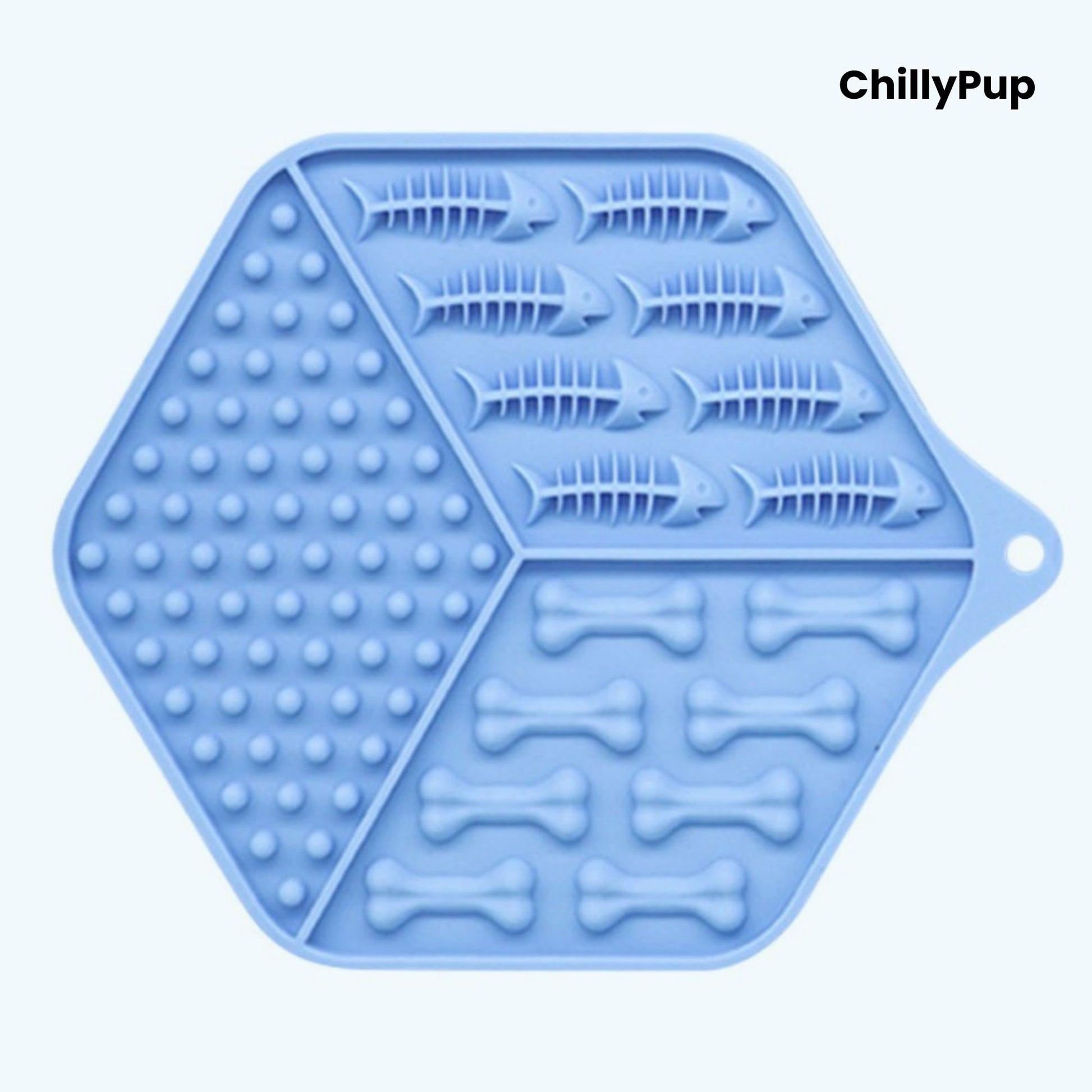 HexaFeast Triple-Texture Lick Mat with ChillPup branding 