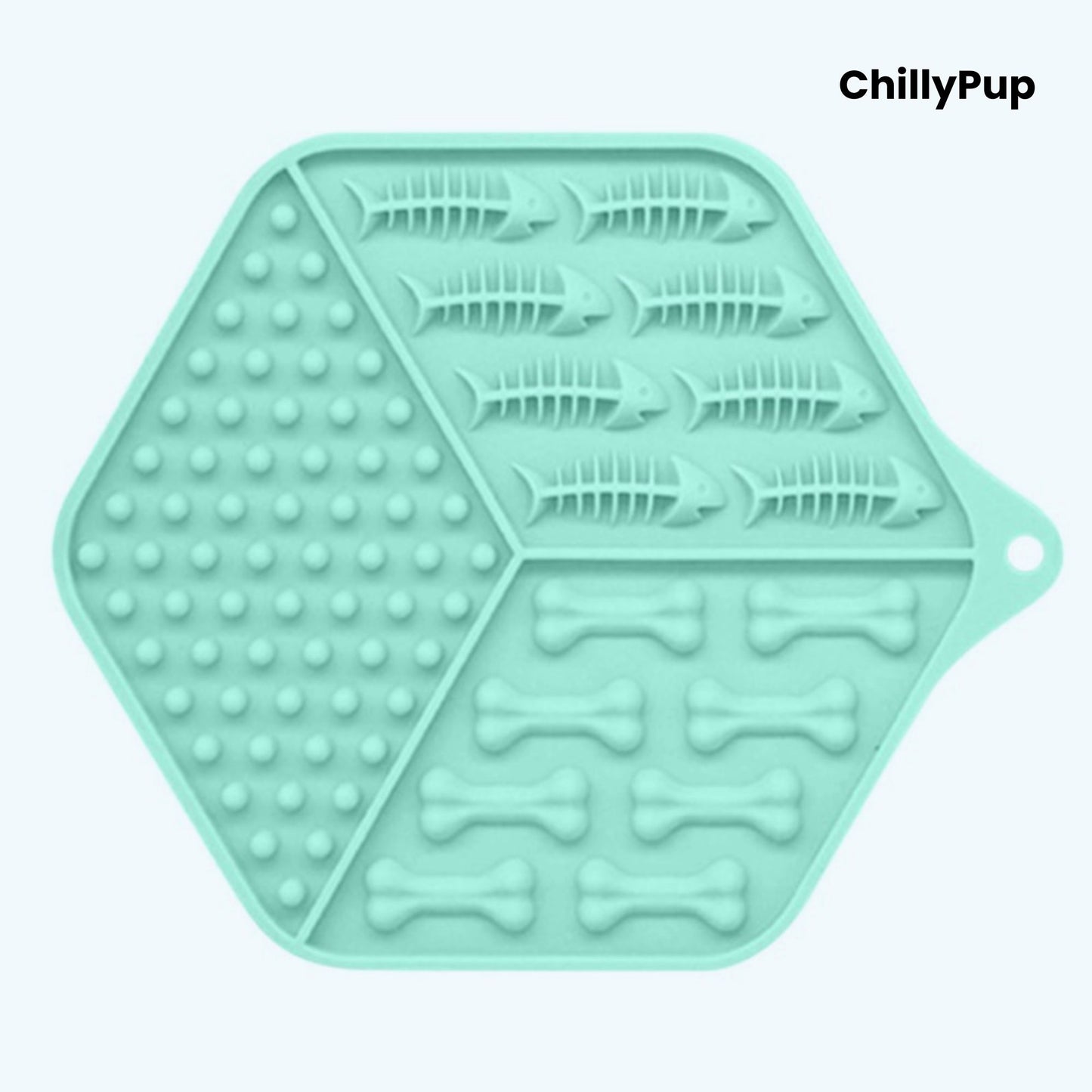 HexaFeast Triple-Texture Lick Mat with ChillPup branding 
