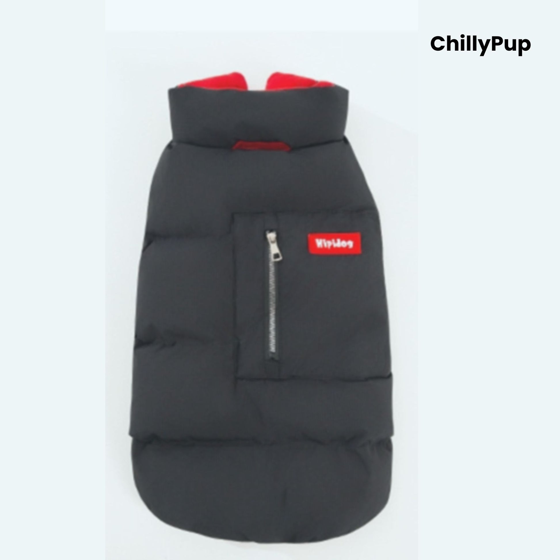 Luxury Winter Dog Puffer Coat with Fleece Lining with ChillyPup branding