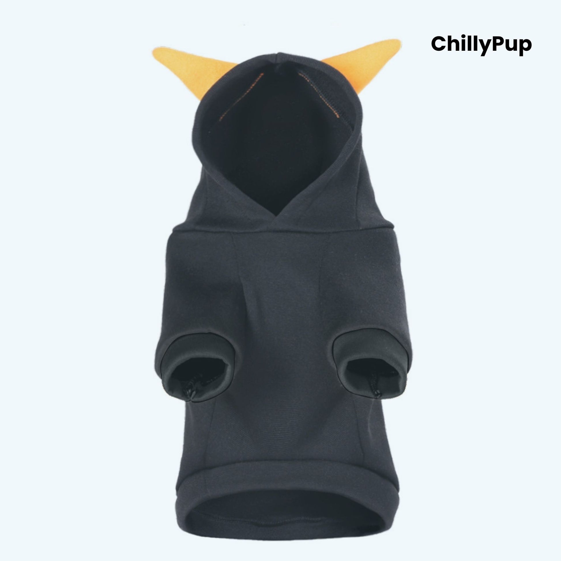 Dog jumper with Halloween writing on chillypup branding