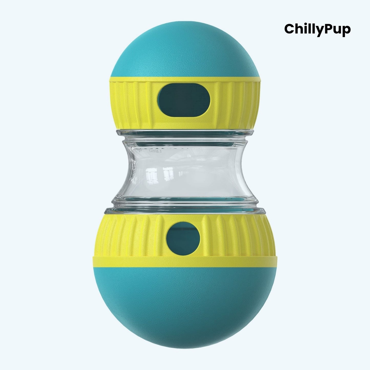 Teal and yellow ChillyPup product on a white background