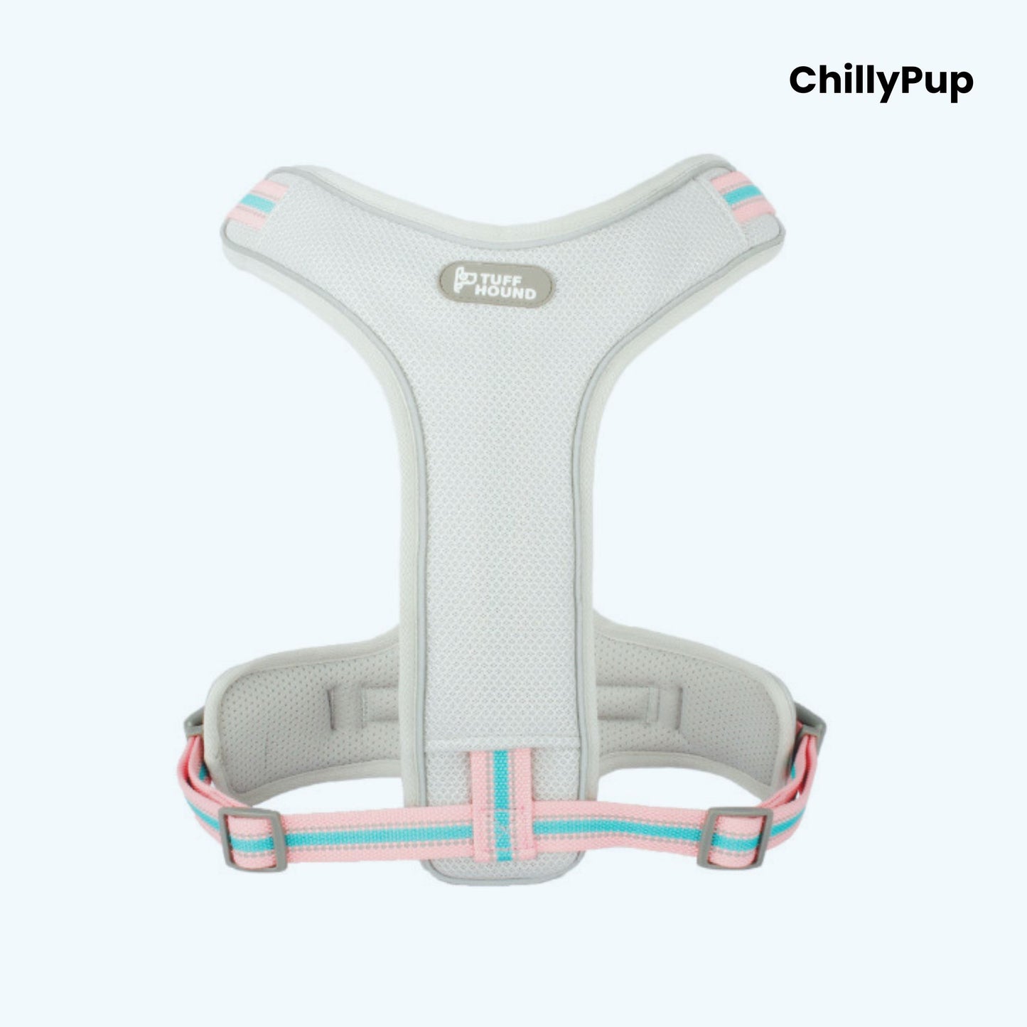Dog harness on a white background, branded 'ChillyPup'.